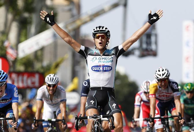 Eccola, la gioia italiana! Matteo Trentin vince a Lione la tappa del Tour. Epa